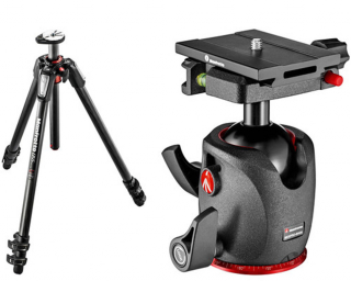 Manfrotto Treppiede 055 a 3 sez. carbonio con testa BHQ6