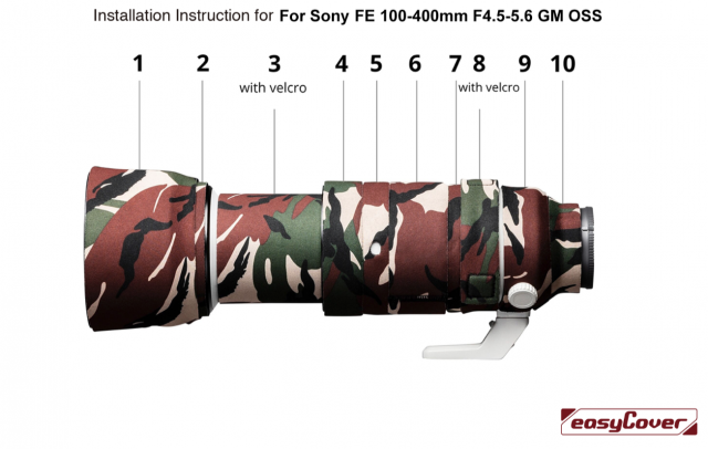 Easycover Easycover Lens Oaks Sony FE 100-400 mm F4,5-F5,6 GM OSS Brown Camouflage