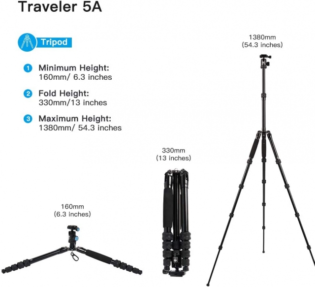 Sirui Sirui- Treppiede viaggio in alluminio TRAVELER 5A