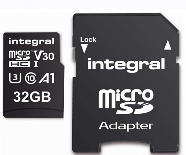 Integral Integral INMSDH32G-100V30 32GB MICRO SD CARD MICROSDHC UHS-1 U3 CL10 V30 A1 UP TO 100MBS READ 30MBS WRITE