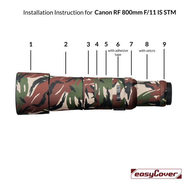 Easycover EasyCover Lens Oak for Canon RF 800mm F11 IS STM Green Camouflage