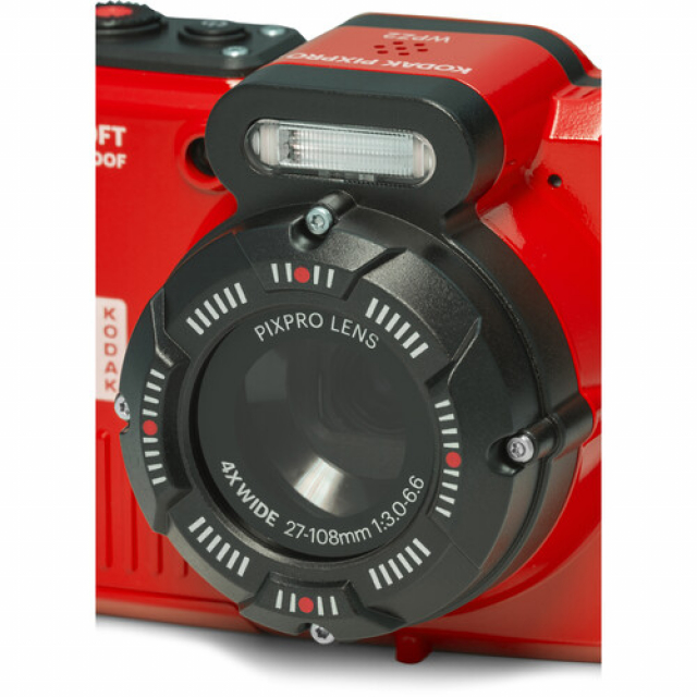 Kodak Kodak WPZ2 Red Waterproof 15m - CMOS 16MP - Zoom 4 27mm - LI-ON Battery - Screen 2,7