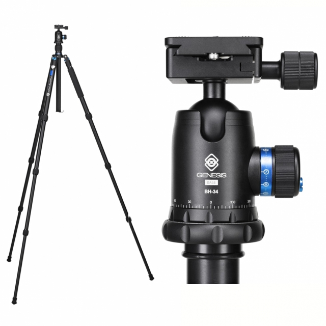 Genesis Genesis - Tripod A3 + BH-34 Kit Blu - Alluminio