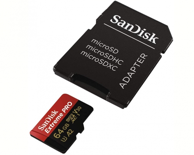 Sandisk Sandisk Micro SD Extreme Pro  Mobile   64 GB XC + adatt. SD(A2,V30, U3,UHS I,C10 170/90 mb/s/l)