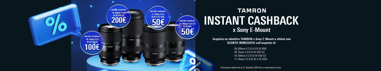 Tamron Instant Cashback fino al 31/12/2024