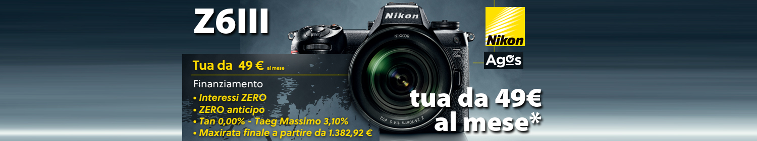 Nikon Z6III - tua da 49€ al mese*